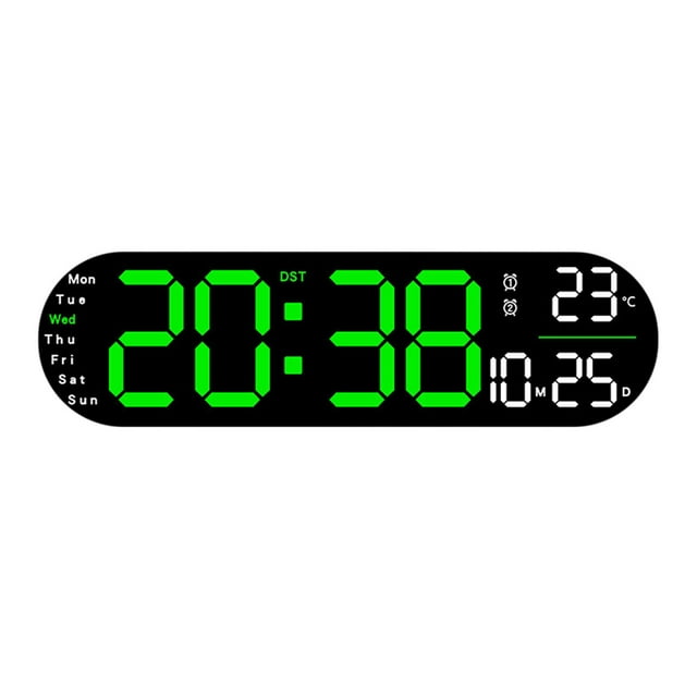 Ohufall 13.7 Inch Big Digital Alarm Clock Temp Date Auto DST Night Light Dimmable Clock For Bedroom Living Room