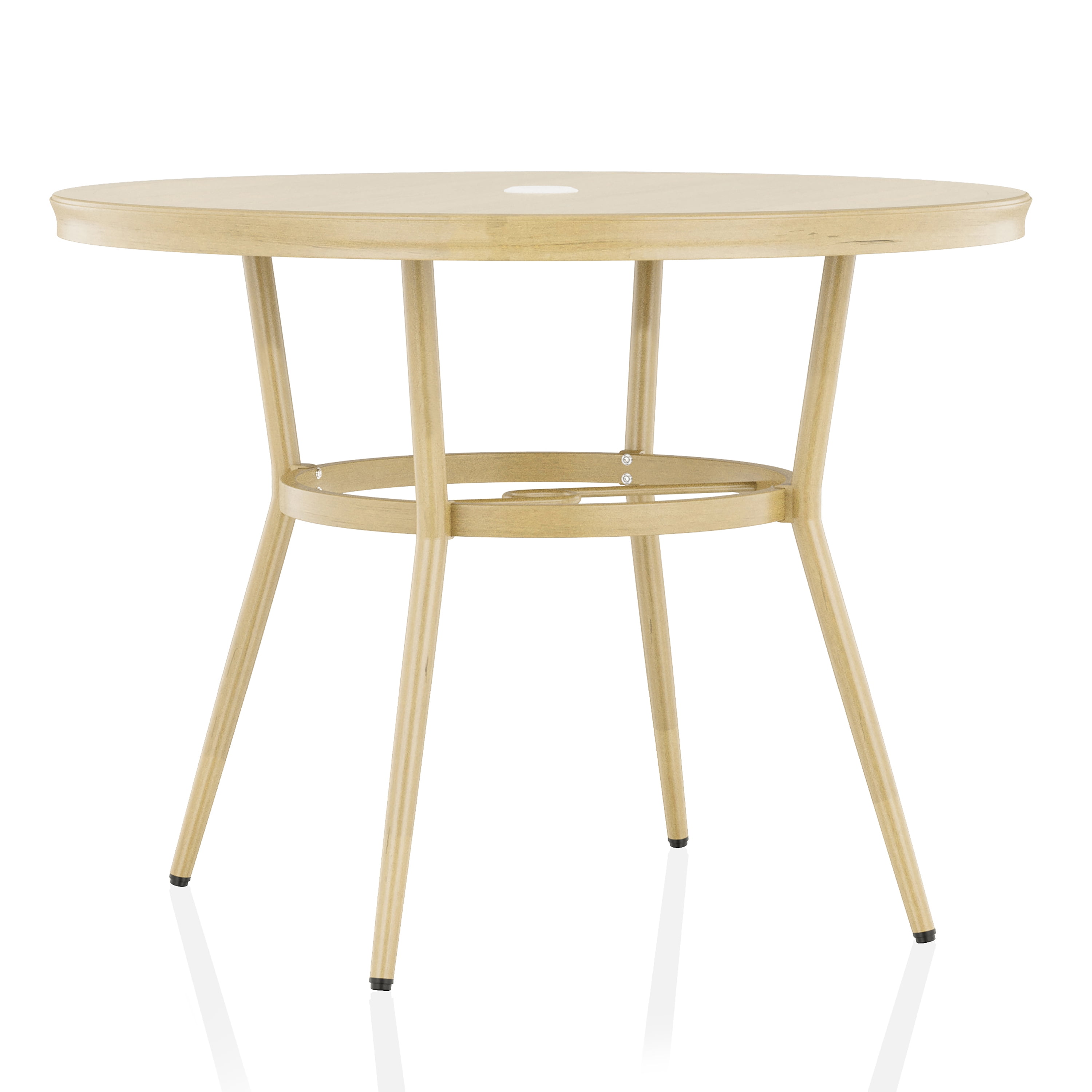 Furniture of America Cruz Round 40-inch Patio Bistro Table, Natural ...