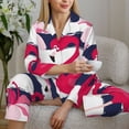 thumbnail image 6 of Lsque Pink Flamingos Pattern Long Sleeve Pajama Set for Women - Soft 2-Piece Sleepwear and Loungewear Set with Pockets, Comfy Nightwear-XX-Large, 6 of 7