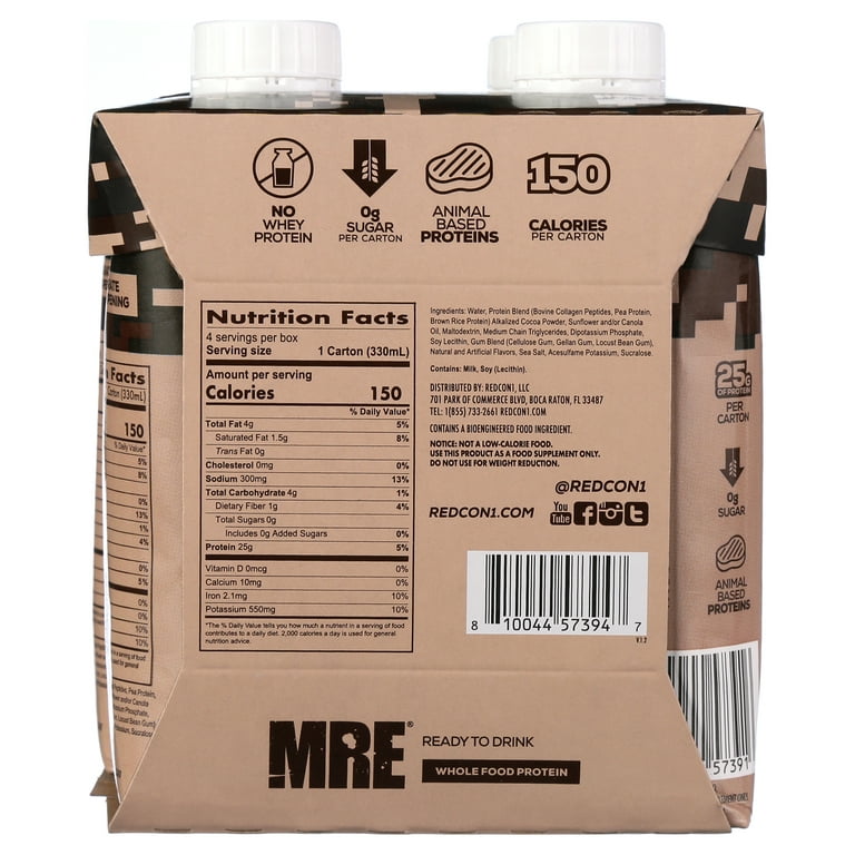 MRE Protein Shake Real WholeFood with 40 gr. of Protein - Vanilla (12 Drinks)  by RedCon1 at the Vitamin Shoppe