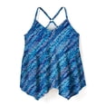 thumbnail image 4 of Swim 365 Women's Plus Size Longer-Length Draped Mesh Racerback Tankini Top, 4 of 5