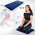 thumbnail image 2 of Bath Kneeler and Elbow Kneeling Rest Pad Set for Baby Bathing ? Waterproof Soft Memory Foam Mat Organizer Pockets Quick Drying Foldable Non-Slip for Baby & Toddler Bath Time Toys Sponge Cloth (Blue), 2 of 8