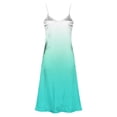 thumbnail image 5 of Women's Summer Gradient Long Dress Spaghetti Strap V Neck Sleeveless Backless High Split Hem Flowy Maxi Dress Breathable Beach Vacation Cruise Apparel, 5 of 8