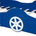 thumbnail image 6 of Gewnee Full Size Platform Bed,Wood Race Car-Shaped Platform Bed Frame for Kids Child,Blue, 6 of 8