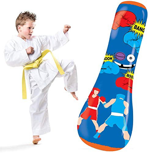 Kids Free Standing Inflatable Boxing Punch Bag Exercise Stress Relief Boys Toys 