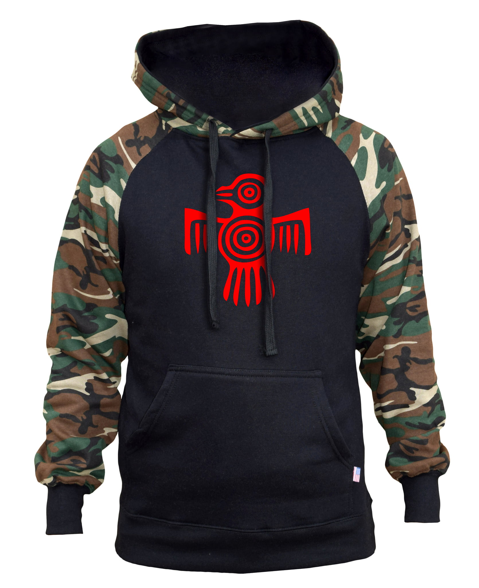 Mens Aztec Warrior Head V386 Camo Sleeveless Vest Hoodie Camo