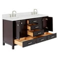 thumbnail image 6 of ARIEL Cambridge 66 Inch Double Rectangle Sink Bathroom Vanity With Carrara White Quartz Countertop 1.5 Edge In Espresso, 6 of 7