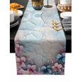 thumbnail image 2 of Pink Blue Flower Cotton Linen Table Runner 13 x 72 inch Retro Mottled Walls Pastoral Country Non-slip Rectangular Dining Table Decor for Wedding Party Holiday Dinner, 2 of 8