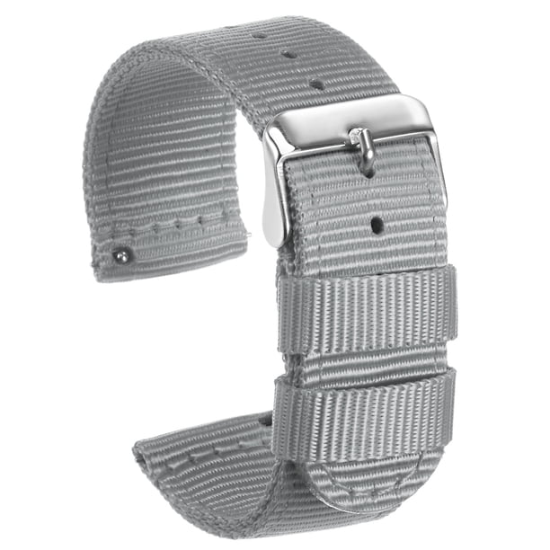 Amarillo Nylon Reloj Correa 22mm Ancho Duradero Nylon Correa con Plata Hebilla, Universal Reemplazo Lienzo Reloj Correa 39