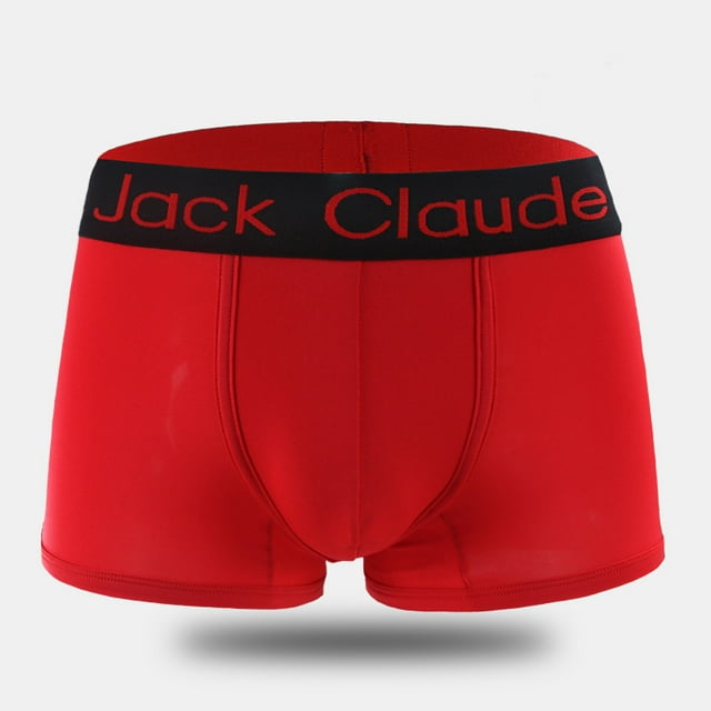 Jack Claude sous-Vêtements pour Hommes Boxeurs Culottes Homme Pochette Fourreau sous-Vêtements Transparents Boxeurs Serrés boxeurs Rouges Asiatiques m
