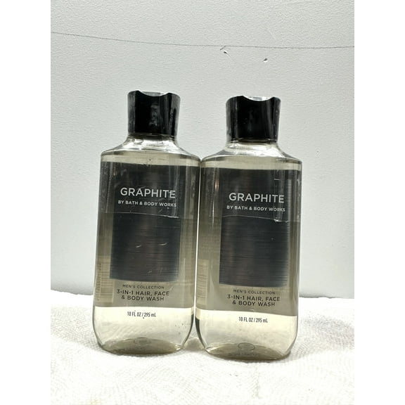 Bath & Body Works Graphite Men's Collection 3-in-1 Hair, Face, and Body Wash 10 fl oz Lot of 2