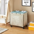 Danya B. Army Canvas Laundry Hamper on Wheels, Canvas Laundry Bag, Laundry Basket with Wheels