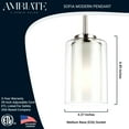 thumbnail image 2 of Sunshine Lighting B3167015 Ambiate Sofia Brushed Nickel Modern Pendant Light Fixture E26 Base - 40W - Gray, 2 of 5