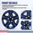 17" Set of 4 Hubcaps Wheel Rims Cover for 2013-2018 Toyota Rav4 Compatible with Steel Wheels Snap on Installation(17-inch,Black Lacquer& Blue Lacquer)