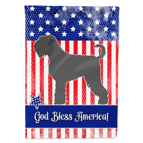 Carolines Treasures BB8374CHF Black Russian Terrier American Flag Canvas House Size  Large multicolor