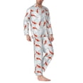 thumbnail image 2 of Naloa Koi Fish Corals,Spring Summer Men’s Pajamas Set - Long Sleeve Button Down Sleep Shirt and Pajama Bottoms Sleepwear Set-Small, 2 of 7