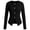 Black, variant on Women's Round Neck Slim Fitted Button Up Long Sleeve Ribbed Knit Cardigan Sweater Jacket, Lightweight Soft Skin-Friendly Business Casual Work Layering for Fall Winter Daily Beige