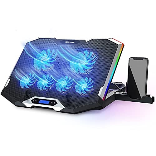 TopMate C11 Laptop Cooling Pad Silver Wing Cooler, RGB Lighting Laptop