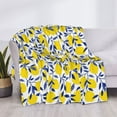 thumbnail image 3 of Honeii Tropical Lemon print throw blanket, crafted from cozy cotton flannel, offers versatile home decor as a bedding suitable for all seasons.-50"x40", 3 of 6
