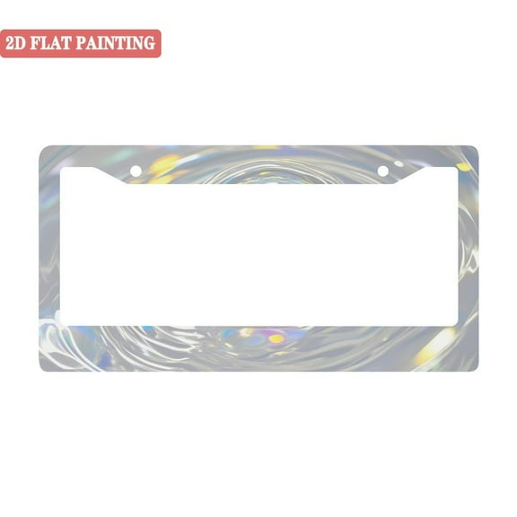 1Pack License Plate Frames with Holographic Rainbow Water Ripple Pattern Includes Screws & Caps Full Accessories Included Size 6.3x12.2inch(16x31cm)