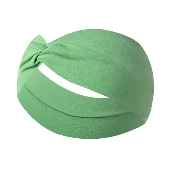 Headbands for Women, Stretchy Non Slip Soft Cotton Cloth Hair Bands for Sports, Workout, Yoga and Running Mint Green 1 PC
