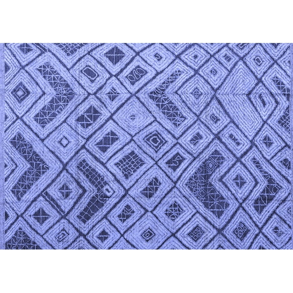 Ahgly Company Machine Washable Indoor Rectangle Abstract Blue Modern Area Rugs, 7' x 10'