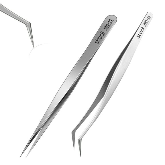 stedi 2PCS Precision Tweezers Set, Model Hobby Making Tools,Ultra-Precision Premium Stainless Steel Tweezers for Gundam, Scale Military Model, 3D Resin Parts, Industrial Tweezers