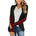 thumbnail image 4 of Uhndy 2022 Jackets for Women, Women Ladies Plaid Print V-neck Cardigan Long Sleeve Coat Outerwear Winter Coats Christmas Gifts for Women, 4 of 6