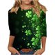 thumbnail image 2 of RKSTN St Patricks Day 3/4 Sleeve Tops for Women Oversized Crewneck St Paddy's Day Lucky Shamrocks Graphic Print T Shirt Womens Casual Solid Plus Size Round Neck Loose Three Quarter Sleeve Shirts, 2 of 6