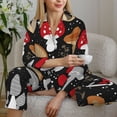 thumbnail image 6 of Pofeuu Various Mushrooms Print Womens Pajamas Set Long Sleeve Sleepwear Button Down Nightwear Soft Pj Lounge Sets Button Down Pajamas Women-, 6 of 7