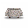 thumbnail image 4 of Ice Cream Ottoman Cover, Doodle Diary Desserts, 2 Piece Slipcover Set with Ruffle Skirt for Square Round Cube Footstool Decorative Home Accent, Standard Size, Multicolor, by Ambesonne, 4 of 5