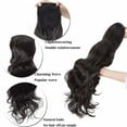 thumbnail image 4 of Benehair Clip in Hair Extensions as Human Drawstring Ponytail Real Long Thick Hair Piece Curly Wavy for Woman Natural Black 24", 4 of 11