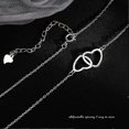 thumbnail image 5 of Interlocking Heart Shaped Sterling Silver Pendant Necklace for Women Girls Delicate Infinite Eternal Love Necklace Cute Initial Heart Shaped Adjustabl, 5 of 5