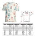 thumbnail image 2 of Nautical Sea Life Print-5 T Shirts Basic T-Shirt Short Sleeve Ladies Tee Shirt Summer Graphic Clothing, 2 of 7