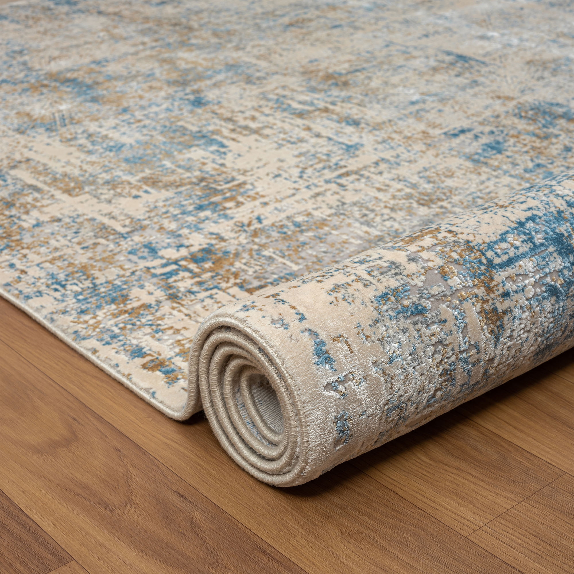 Ox Bay Dallas 2' x 3' Blue/Gray Abstract Premium Ultra-Soft Indoor Area Rug