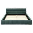 thumbnail image 3 of Noble House Upholstered Queen Bed Frame, Thick Chenille Fabric Platform Bed with Headboard and Sturdy Solid Construction, No Box Spring Required,Blue+Green, 3 of 7