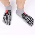 thumbnail image 6 of Skull Skeleton Printed Toe Separator Five Finger Short Socks Breathable Holiday Ankle Socks, 6 of 9