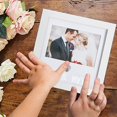 thumbnail image 3 of Heart Thumbprint Keepsake Frame and Ink Kit Wedding Picture Frame Wedding Registry Idea Shower Gift For Bride Newlywed (White Frame  Silver text), 3 of 6