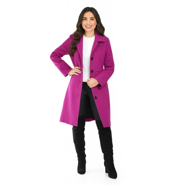 Abrigo recto con botones frontales Roman Fashion /Juvenil, 3014 (Magenta) fucsia oscuro G
