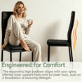 thumbnail image 3 of Ktaxon Modern Dining Chairs with High Back, 4 Person PU Leather Padded Chairs for Dining Room, Kitchen, Home, Black, 3 of 9