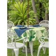 thumbnail image 3 of Outdoor Tablecloth with Umbrella Hole for Patio/Picnic/Party/Camping, Spring Botanical Waterproof Table Cloth Round Cover Washable, Green Ivy Ferns Oak Leaves Yellow (Dia 54"), 3 of 8