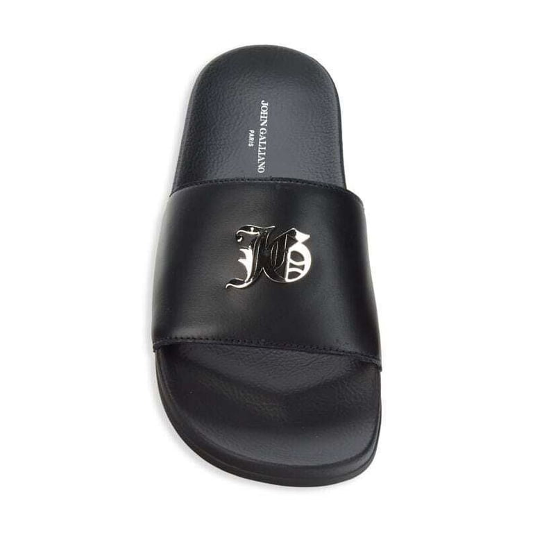 JOHN GALLIANO Logo Leather Slides Size EU 42 / US 9  display picture 1