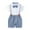 Blue, variant on TAIAOJING Toddler Baby Boys Clothes Cotton Summer Gentlemen Outfits Short Sleeve Bowtie Romper Suspender Shorts Outfits Suit Set Summer Clothes 2-3 Years