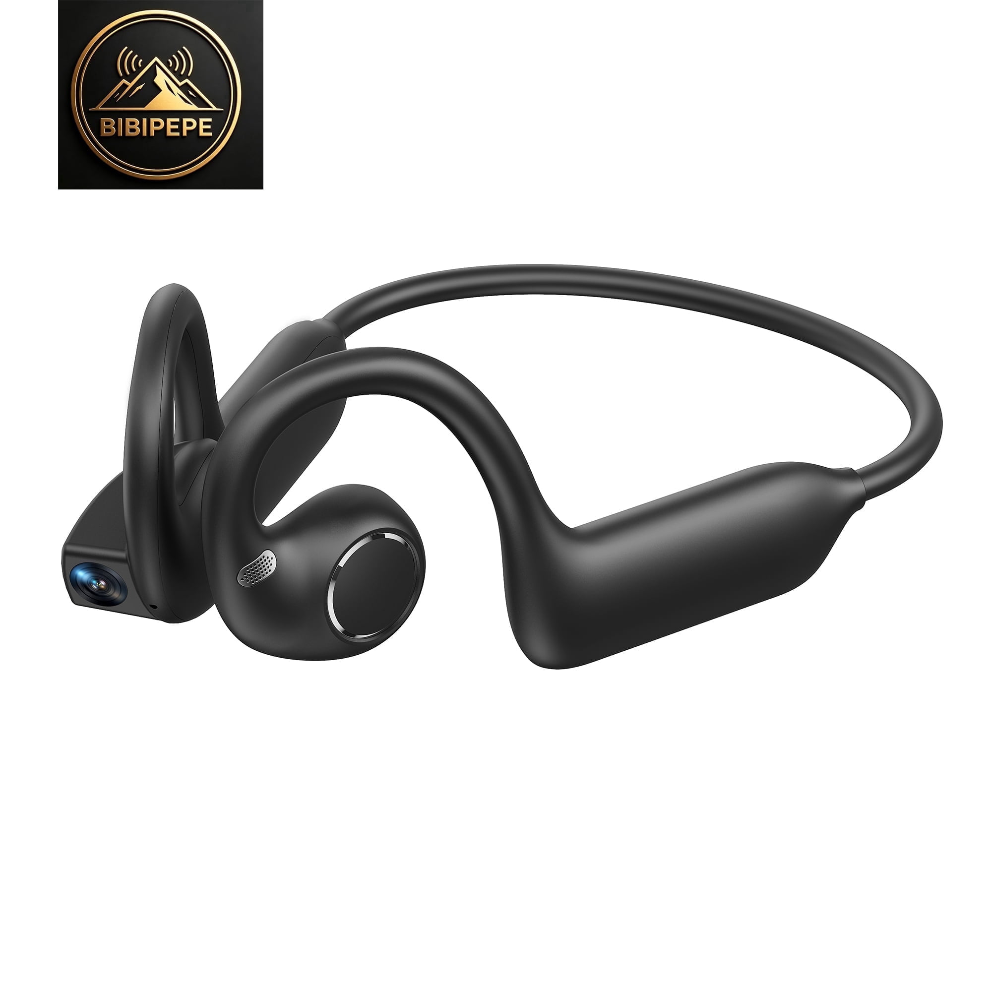 8MP HD Camera Open Ear Wireless Bluetooth Headphones, Eis Stabilized 1080P Video Recording, Hands-Free First-Person Pov, AI Smart Assistant, Waterproof Sports Earbuds for Vlogging Running