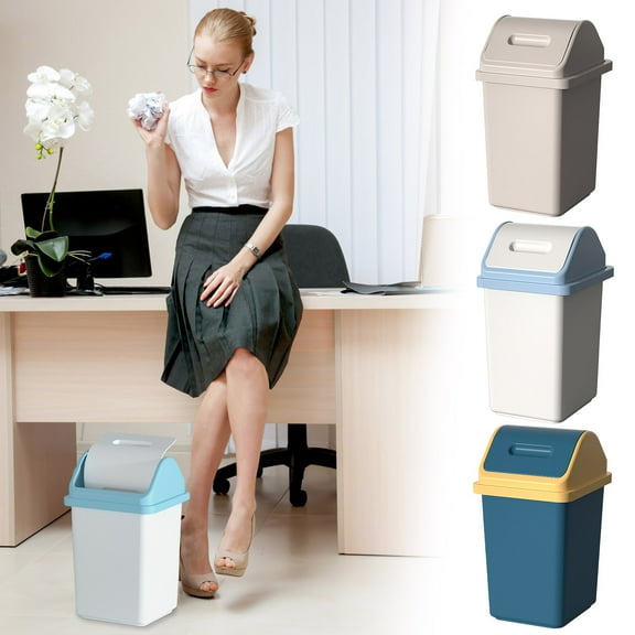 Kitchen Trash Can, Step-On Garbage Can with Lid, Tall Kitchen & Bathroom Trash Can, Small Office Waste Bin - Xuniizn