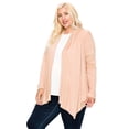 thumbnail image 2 of Moa Collection Women's Plus Size Casual Long Sleeve Drape Open Front Cardigan, 2 of 6