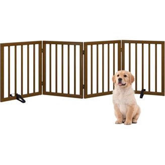 Unipaws Extra Wide Freestanding Dog Gate, Panels Pet Playpen