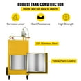 thumbnail image 5 of SKYSHALO Fuel Caddy, 30 Gallon, Gas Storage Tank & 2 Wheels, with Manuel Transfer Pump, Gasoline Diesel Fuel Container for Cars, Lawn Mowers, ATVs, Boats, More, Yellow, 5 of 9