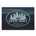 thumbnail image 2 of Hunting Cutting Board, Deer Hunt Emblem Design Pines with Antler Silhouette Snowy Mountains, Decorative Tempered Glass Cutting and Serving Board, Large Size, Brown Blue and White, by Ambesonne, 2 of 5