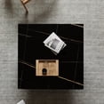 thumbnail image 5 of POVISON Modern Drum Coffee Table, Minimalist Trapezoid Sintered Stone Coffee Table, 31.5", Black, 5 of 9